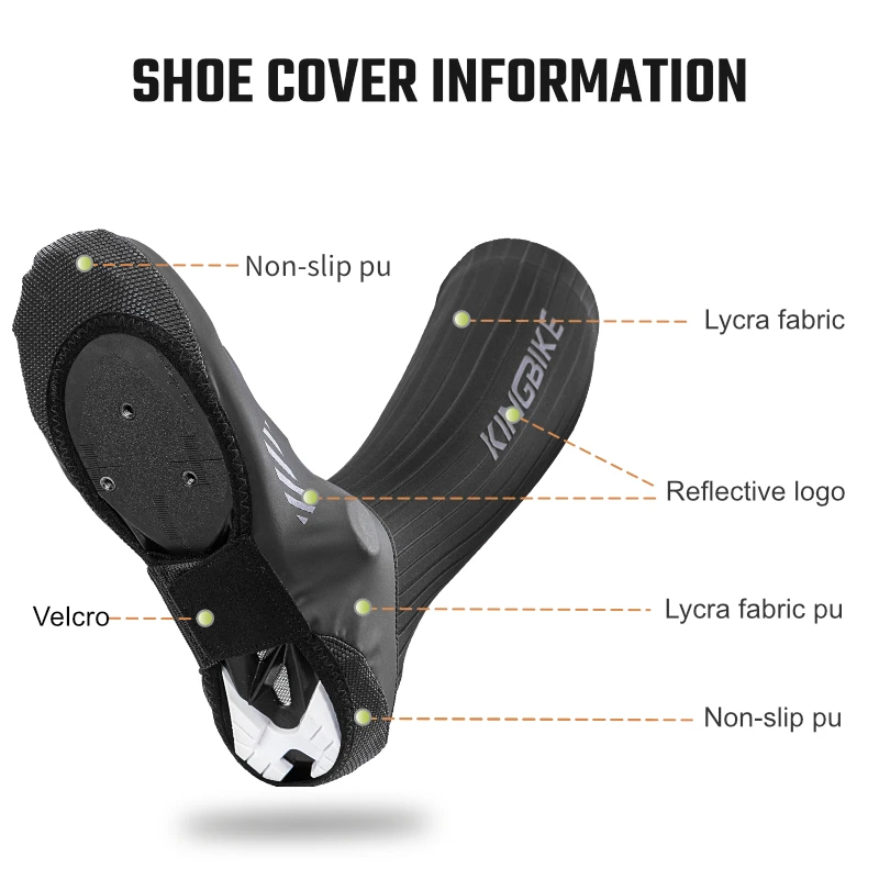 Kingbike Waterproof Cycling Shoes Overshoes for Men, Summer Road Bike Racing Shoe Covers, Anti-Slip MTB Bicycle Shoe Covers view 6