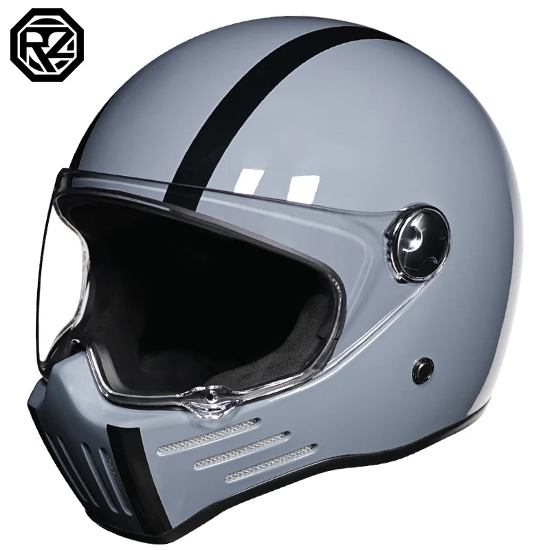 

For Adults Full Face Motorycle Helmet Moto Retro Helmet Men Motorbike Riding Motocross Vintage Full Face Helmets Capacete Moto