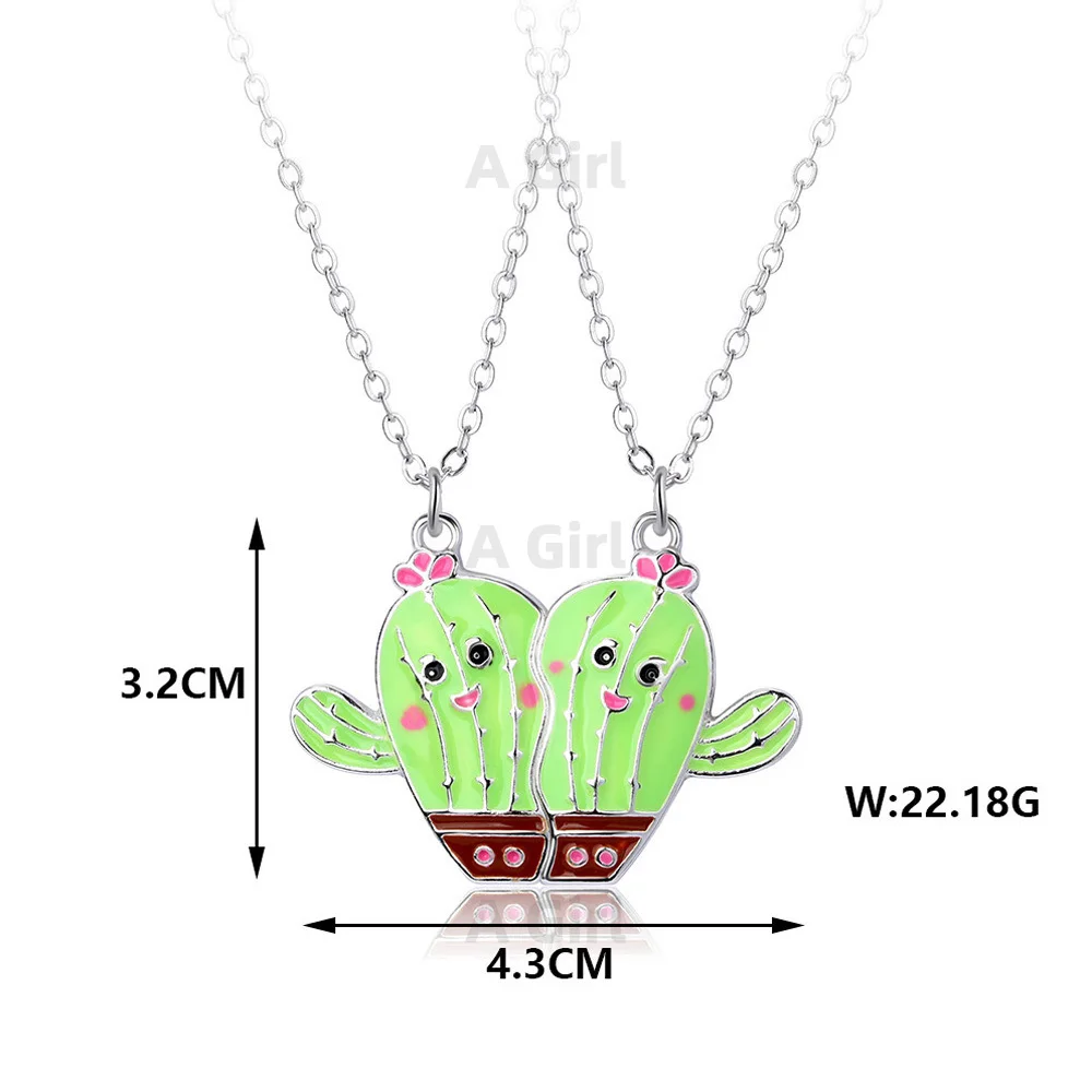 A Girl 2Pcs/set Cartoon Animal Series Unicorn Mermaid Capybara Pendant Best Friend Necklace BFF Friendship Jewelry Gifts view 6