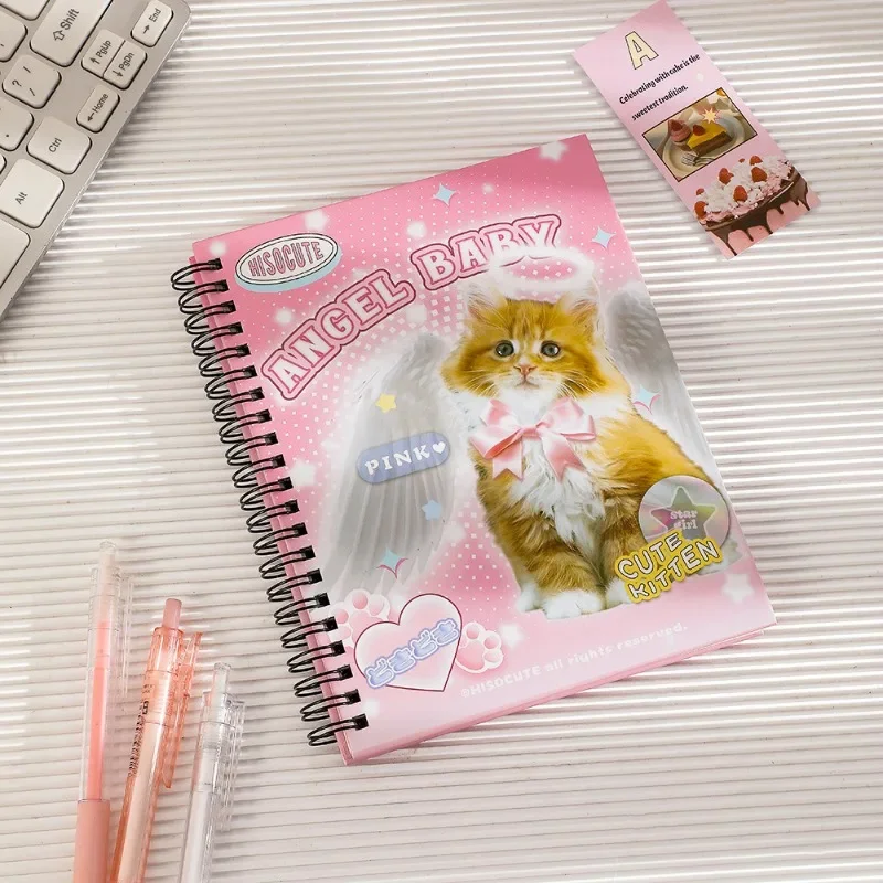 American Retro Cute Cartoon Puppy Cat Loose Leaf Notebook Girl Coil Planner Journal Diary Notepad Sketchbook Student Stationery