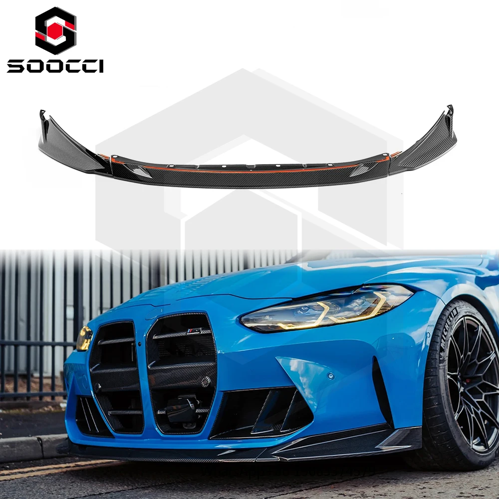

Передний разветвитель из сухого углеродного волокна R44, стиль для BMW M3 G80 G81 M4 G82 G83, передний бампер, губа G82 M4, разделитель, спойлер, диффузор