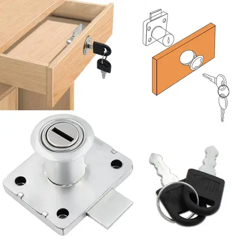 Drawer lock with key, used for bedside tables, wardrobes, office and household furniture locks