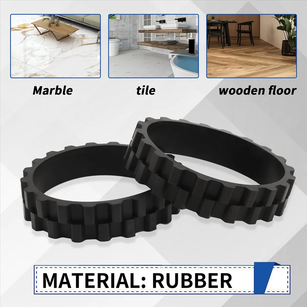 T33C 2 قطعة إطارات العجلات ل 1C/2C/3C S5 سلسلة/T6/T7 جهاز آلي لتنظيف الأتربة عجلات المضادة للانزلاق استبدال أجزاء #5