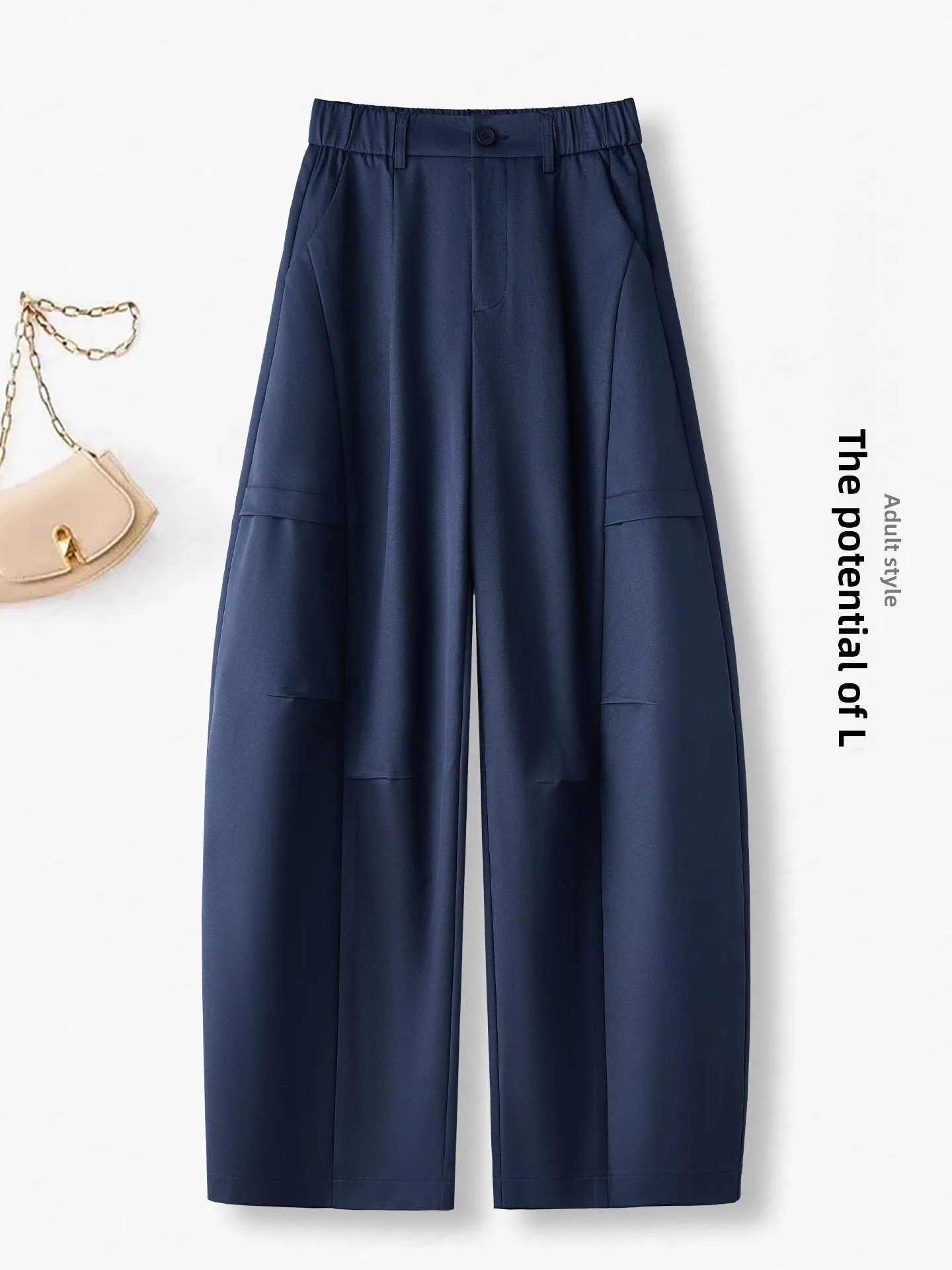 High Waist Wide Leg Knife Pleat Casual Pants Women's Spring Autumn Loose Comfortable Workwear Trousers  Style