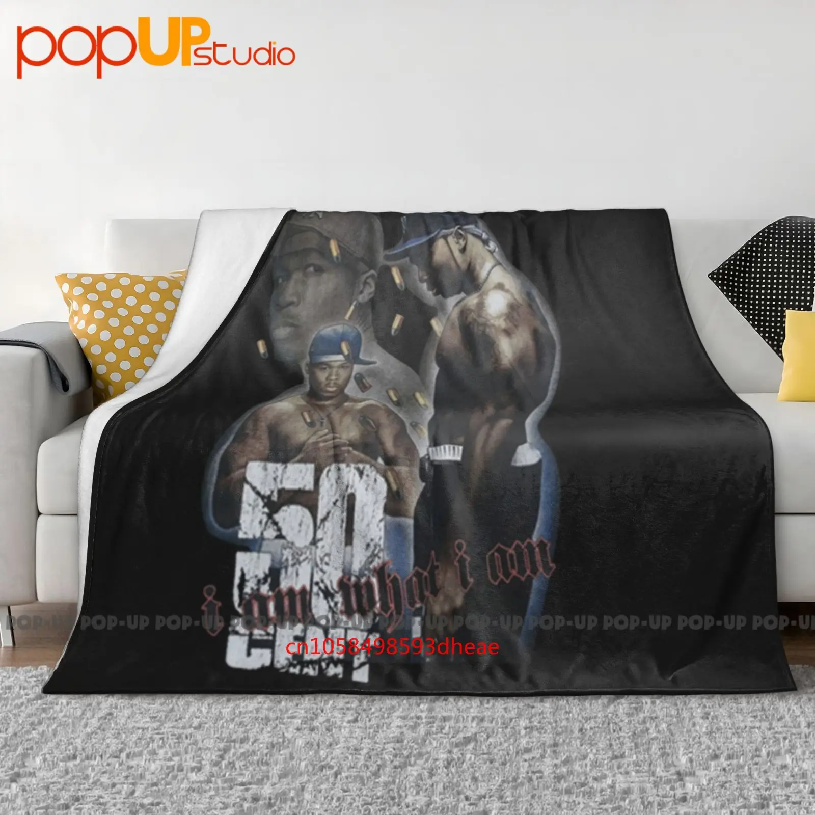 Y2K 00S 50 Cent I Am What I Am Get Rich Or Die Trying Hip Hop Rap Top Ultra-Soft Blanket Quilt Winter Sofa Cover Bed Covers
