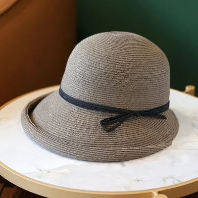 Summer Foldable Straw Hat Ladies UV Protection Sun Hat Casual Temperament Fashion Simple Wild Elegant Breathable Fisherman Hats