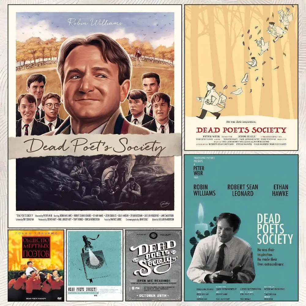 Dead Poets Society Movie Poster Self-adhesive Art Room Entrance Restaurant Wall Decor Art Painting