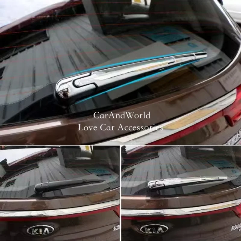 For Sportage R Rear Tail Window Wiper Cover Wipe Trim 2010 2011 2012 2013 2014 2015 ABS Chrome Stickers Car-Styling Accessories