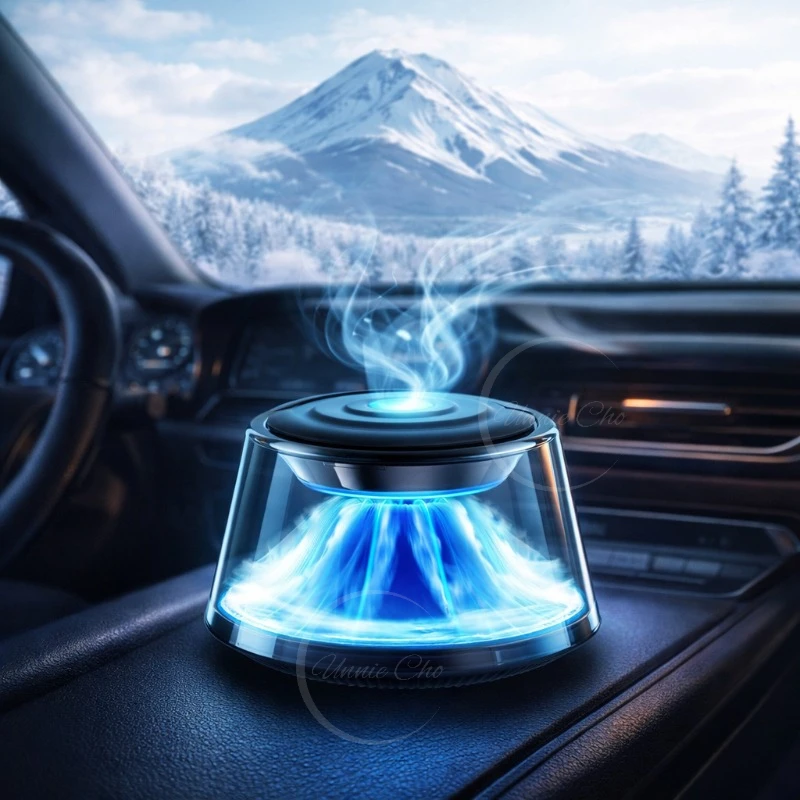 

Автомобильный ароматизатор Cloud Mist Mount Fuji с 6-цветной RGB-подсветкой, имитирующий снежную гору, умный диффузор для автомобиля с функцией запуска/остановки, парфюм для автомобиля