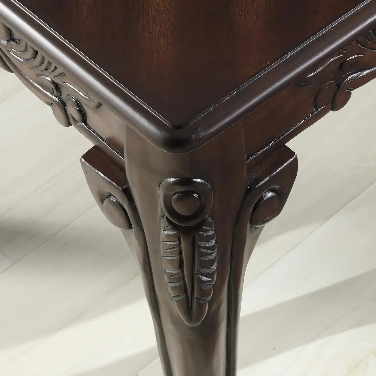 [New Arrival!]Traditional Ornate Detailing Wood Coffee Table, Dark Cherry
