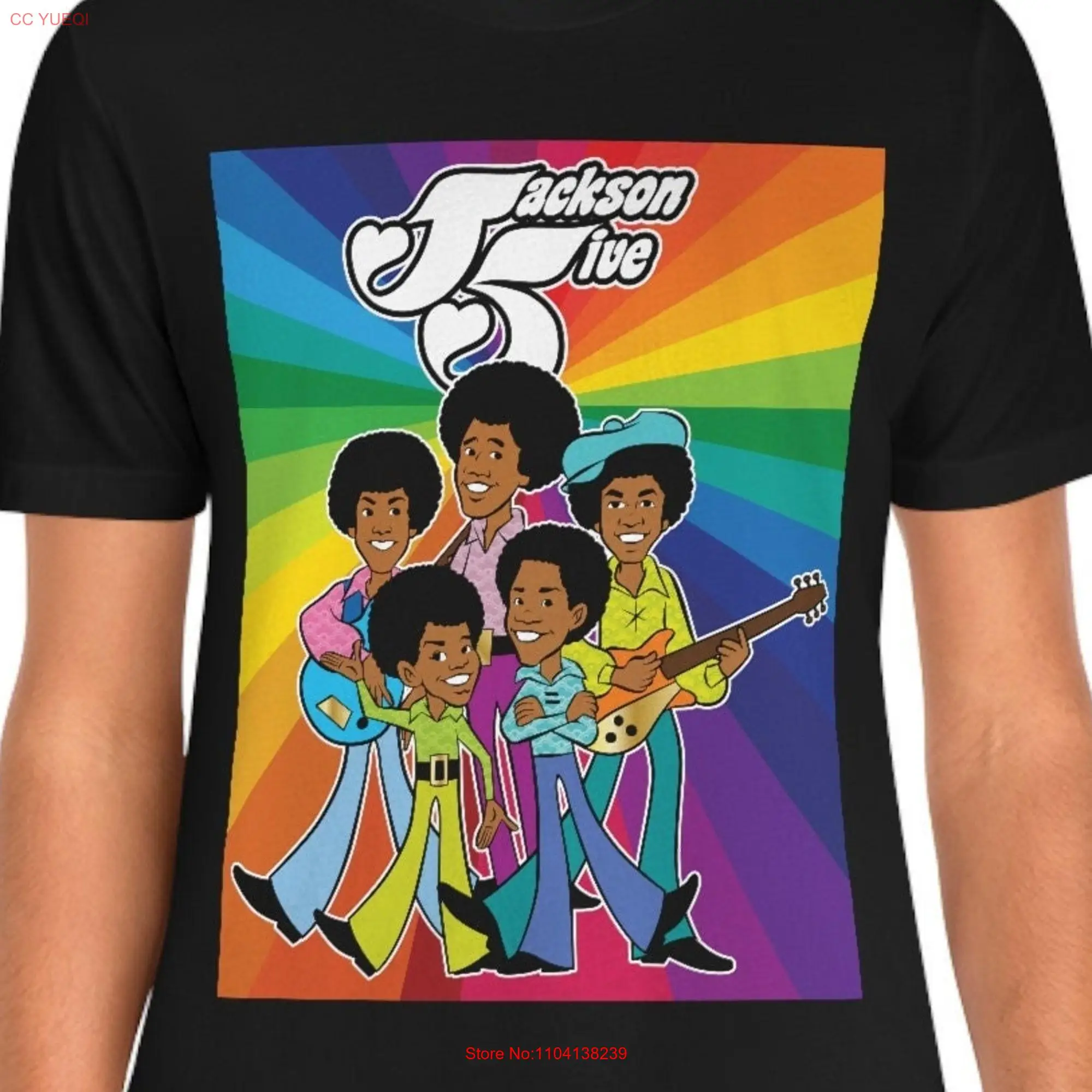 Jackson 5 Rainbow Cover T Shirt long or short sleeves