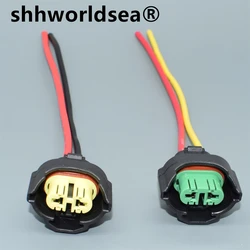 shhworldsea 1pcs 2 Pin Auto Waterproof Wire Connector Car Fog Lamps Socket H11 H9 M6 Female Plug For Toyota Mazda 6189-0935