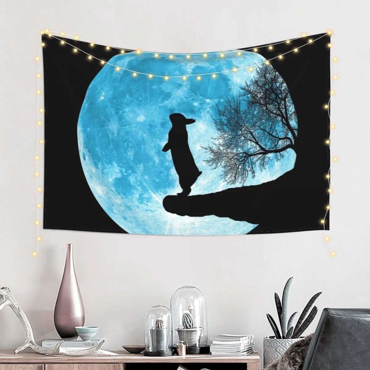 

Moon Bunny Tapestry Carpet Wall Bedroom Deco Carpet On The Wall Tapestry