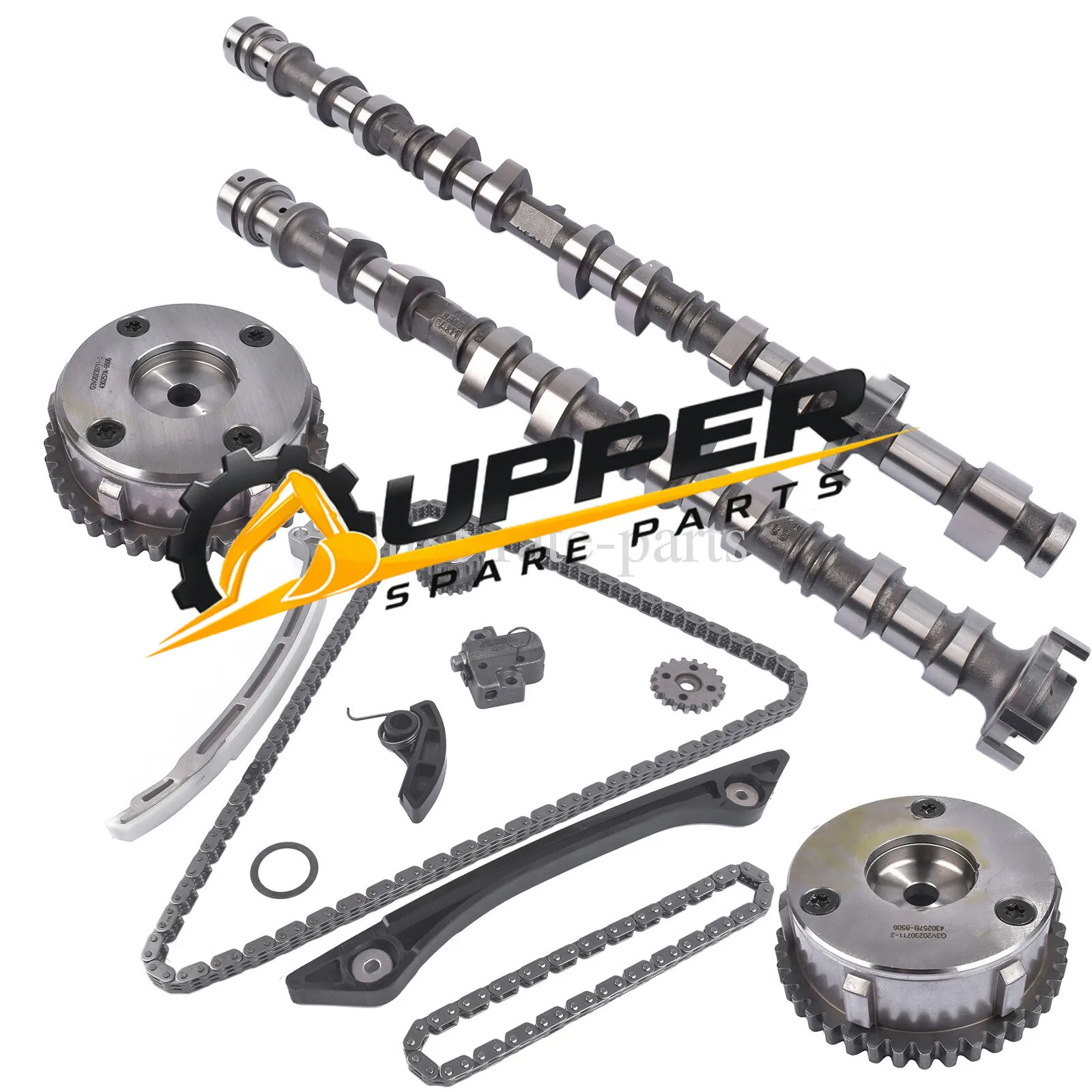 Intake Exhaust Cam 2*Adjusters + Timing Chain Kit For Range Rover Discovery 2.0L
