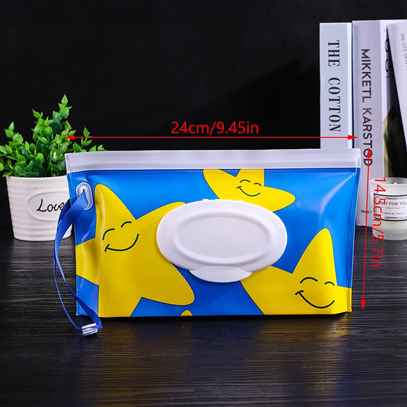 Baby Wet Wipe Pouch Portable Wipes Holder Case Flip Cover Snap-Strap Reusable Refillable Cosmetic Pouch Useful Tissue Box