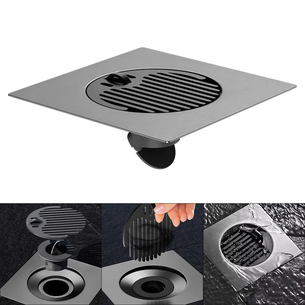 Stainless Steel Odor-Proof Floor Drain Shower Drainer For Bathroom Bathroom Tile Insert Square Sewer Pipe Filter Accessories