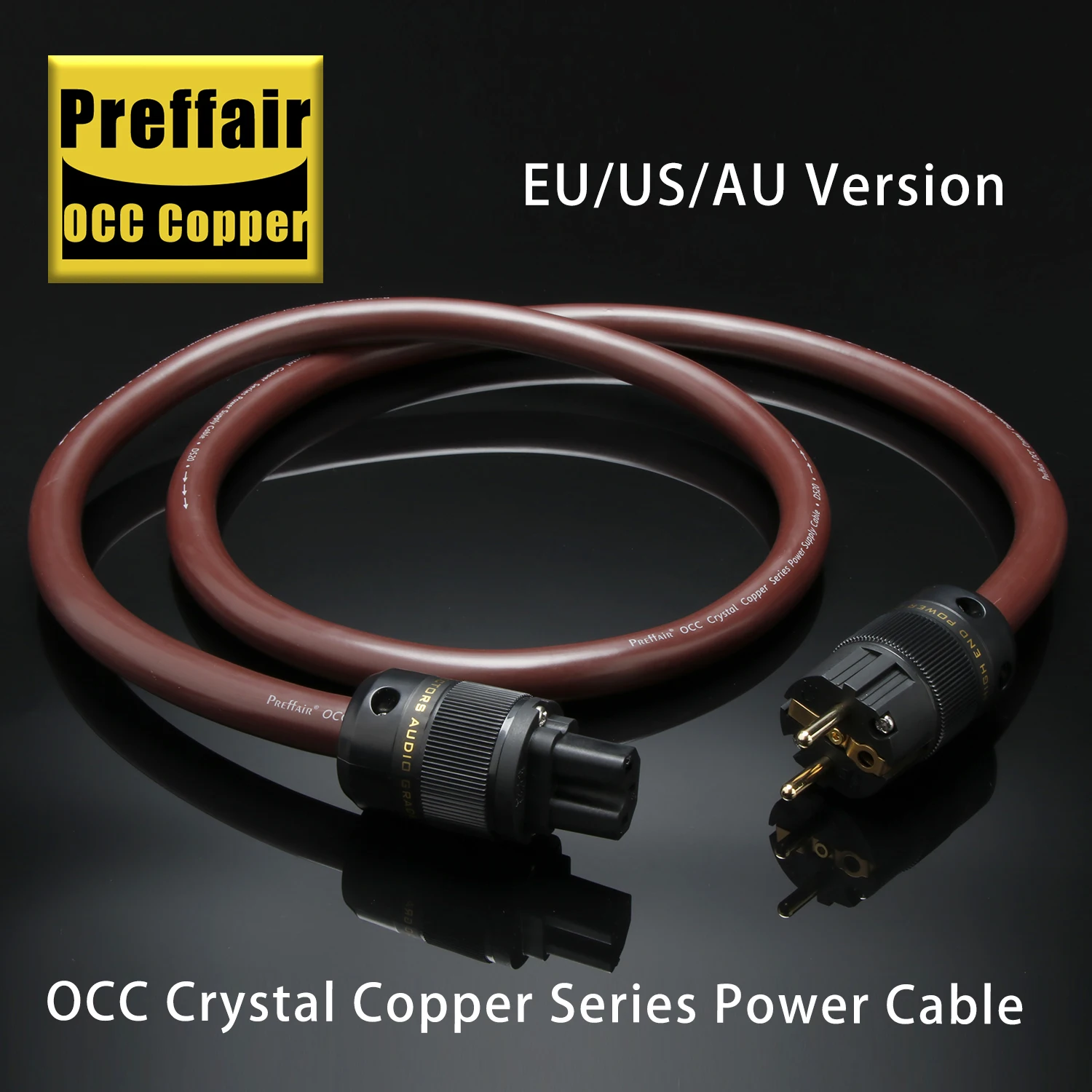 D520 P078G HIFI AC power extension cord Hi-end Gold Plated US/EU Standard Power Plug Cable C7/C15 Version for DAC/Power Filter