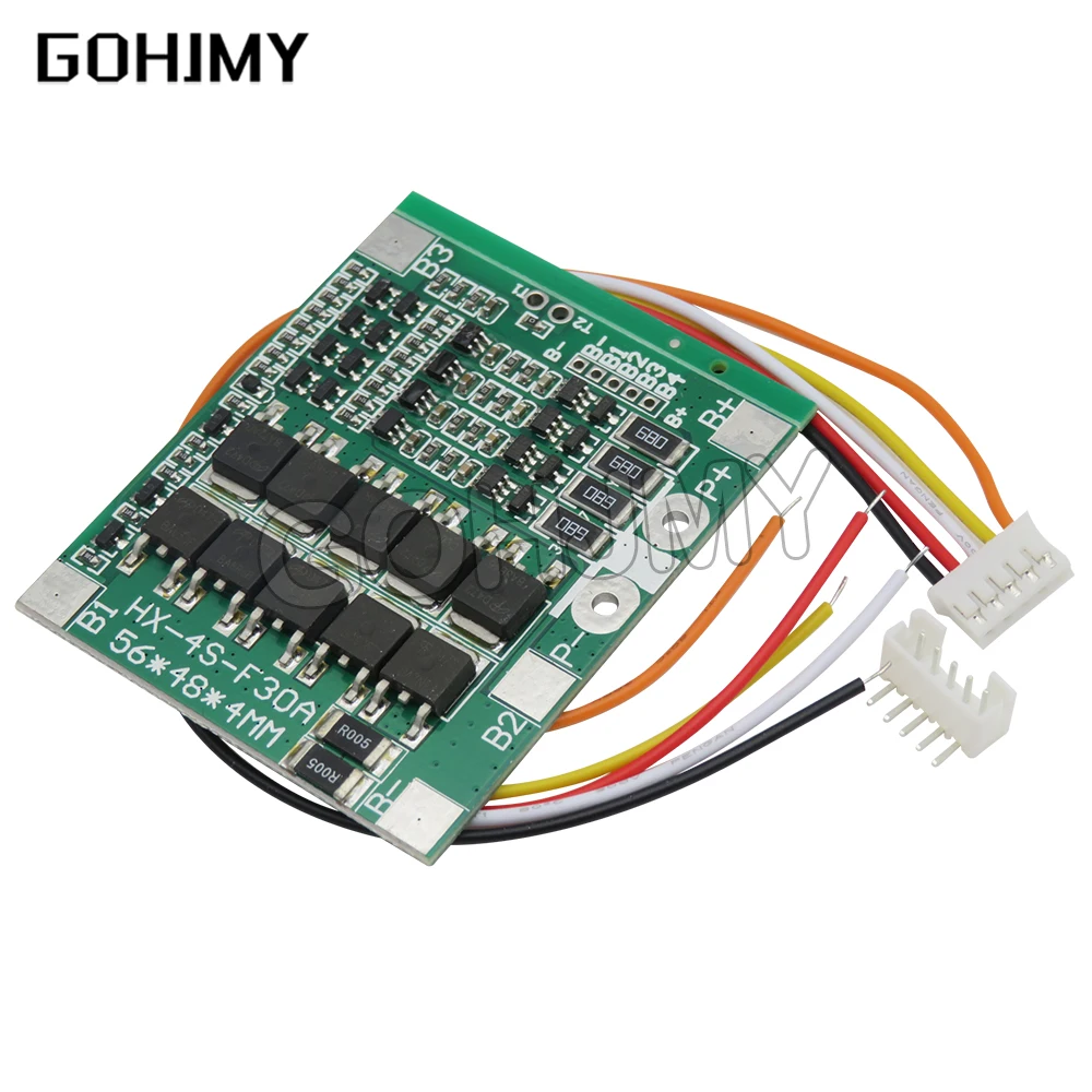 New Arrival with cable 4S 30A 14.8V Li-ion Lithium 18650 Battery BMS Packs PCB Protection Board Balance Integrated Circuits
