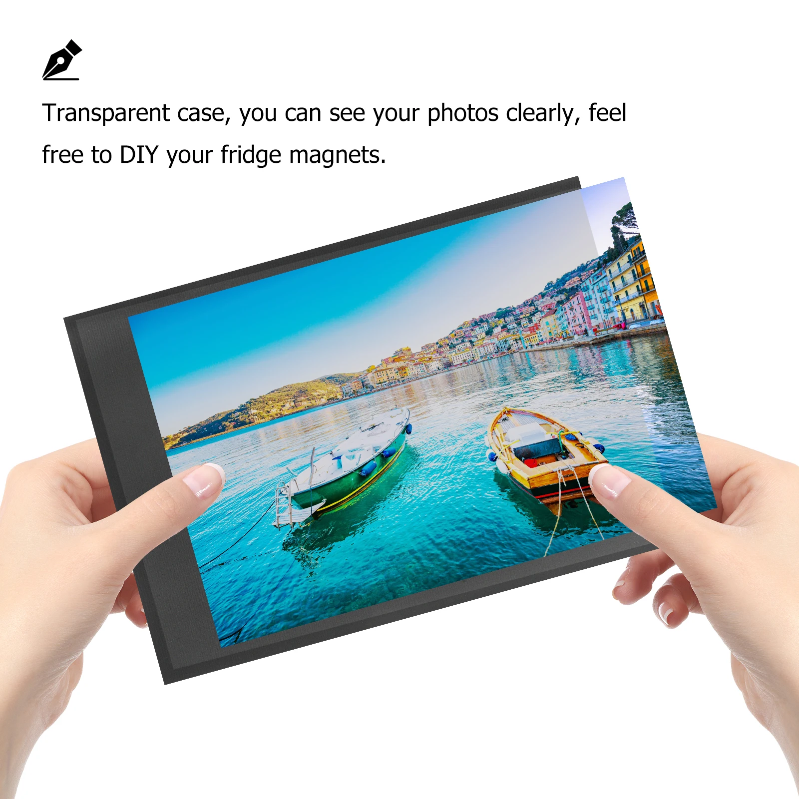 

12pcs Magnetic Photo Frames for Refrigerator 4x6 Black Office Use PVC Transparent Case DIY Fridge Magnets Picture Pocket