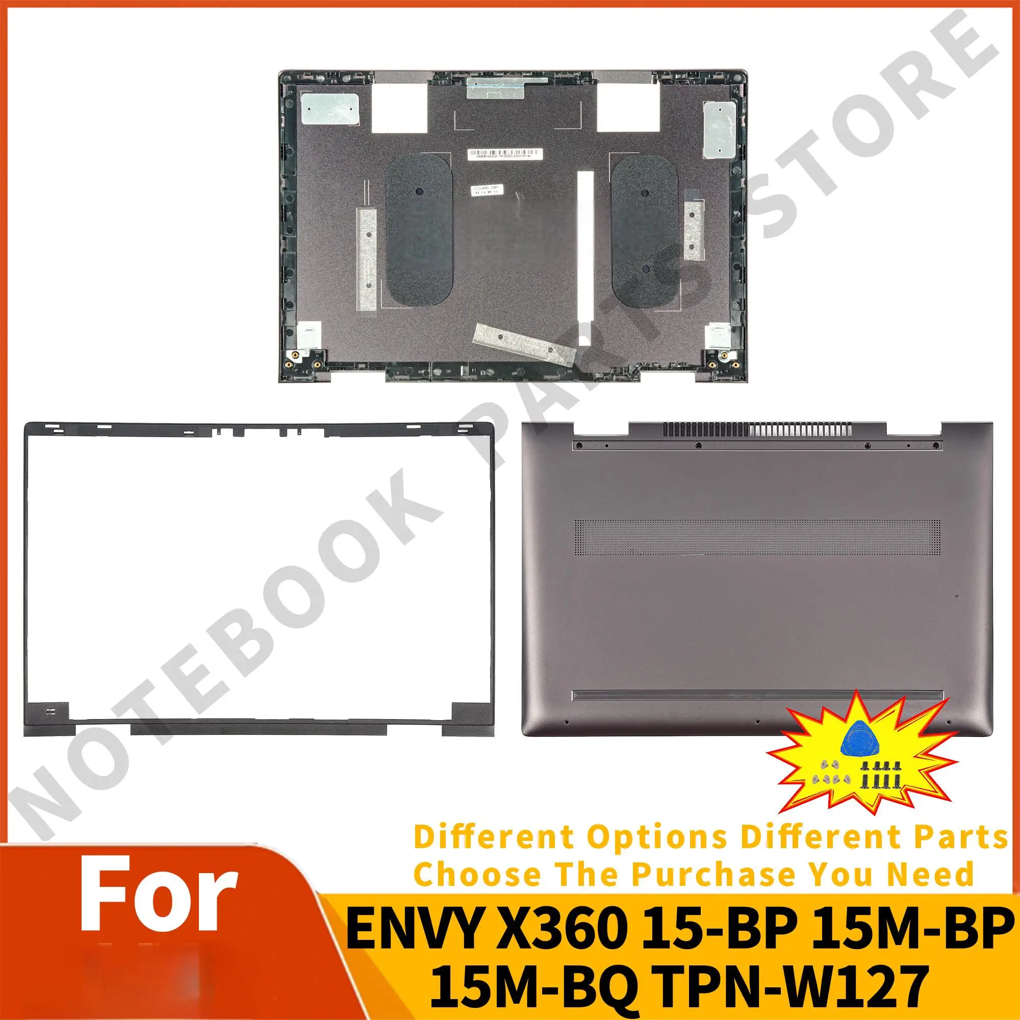 

Laptop Case For ENVY X360 15-BP 15M-BP 15M-BQ TPN-W127 Brand New Lid Case Bezel Hinges Notebook Parts Replacement 15.6Inch