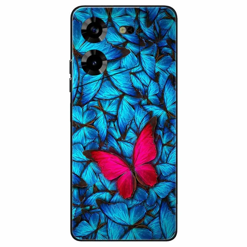 For Tecno Pova 5 Case LH7n Silicone Soft Black Bumper TPU Coque for Tecno Pova 5 Pro Protective Bag Pova5 5Pro Lovely Cats Print