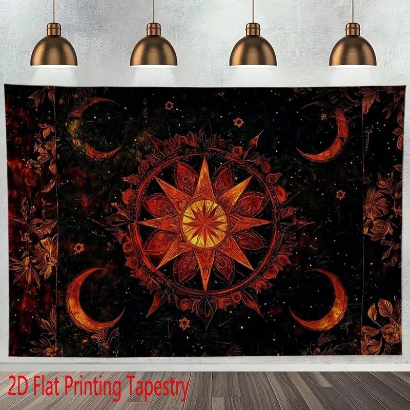 Boho Celestial Tapestry Wall Hanging Moon Sun Mandala Witchy Astrology Art Mystic Galaxy Decor Bohemian Bedroom Living Room Wall