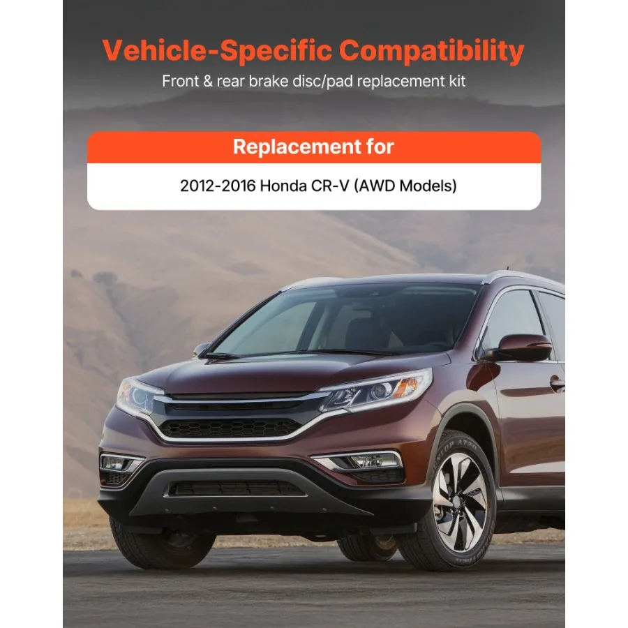 Kit freno anteriore e posteriore compatibile con i modelli Honda CRV AWD 20122016
