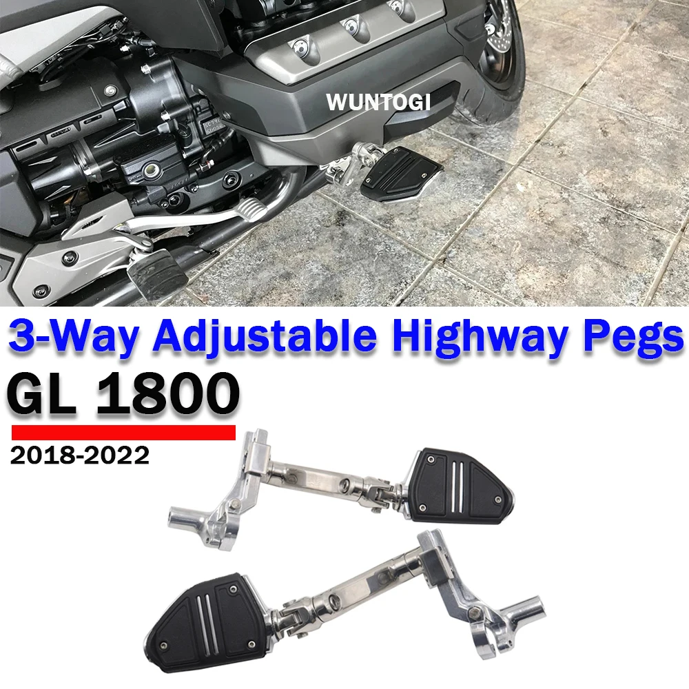 

For Honda Gold wing GL1800 Tour DCT Airbag F6B Cruise Pedal 3-Way Adjustable Highway Peg Mounts Engine Guard Bar Cruise Pedal