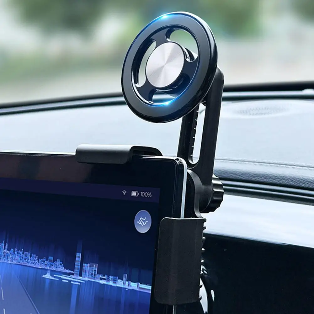 Adjustable Central Screen Magnetic Phone Holder for New Energy Vehicle Dashboard Mount Hands-free Safe Driving Support Bracket