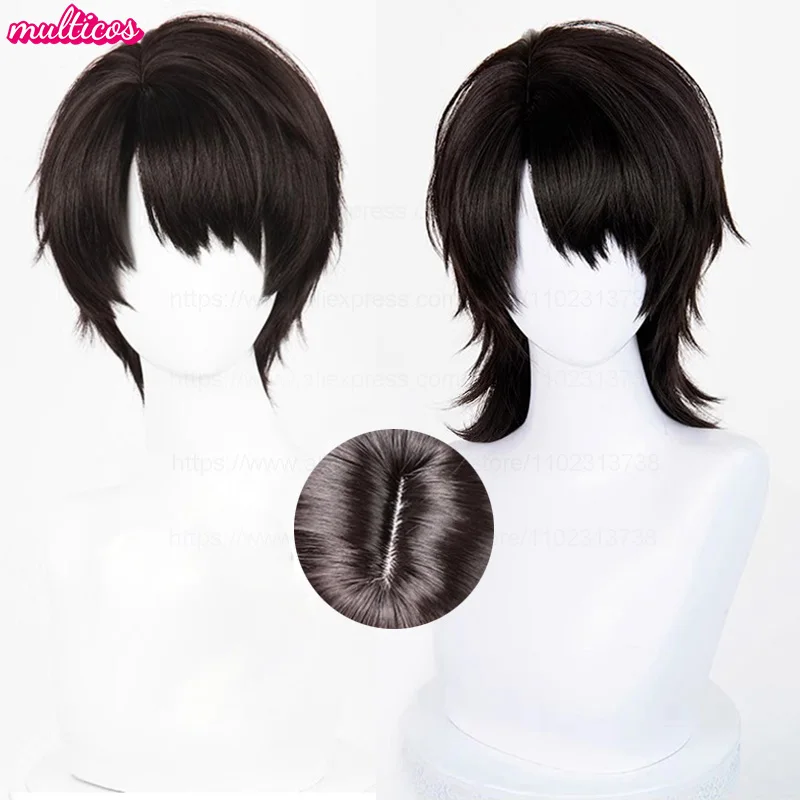 

Caleb Wig Love and Deepspace Cosplay Short Black Brown Heat Resistant Synthetic Hair Game Anime Caleb Cosplay Wigs + Wig Cap