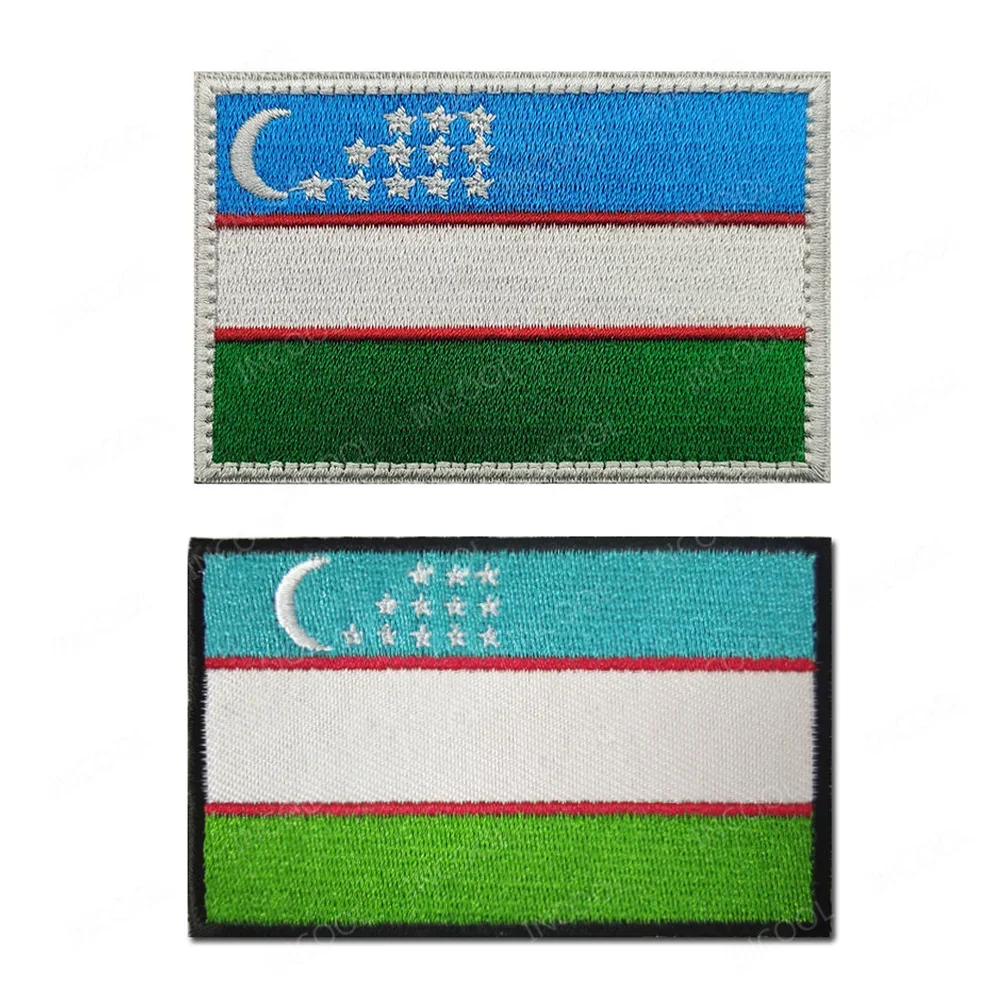 

Нашивки с вышитым флагом Узбекистана, флаги Узбекистана, полоски на крючках, декоративные значки, аппликации, шевроны для одежды, сумка, кепка
