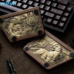Custom Walnut Keyboard Hand Rest Original Split Wooden Wrist Rest Drange Nameplate Embossing Palm Relief Ergonomic for 65%75%