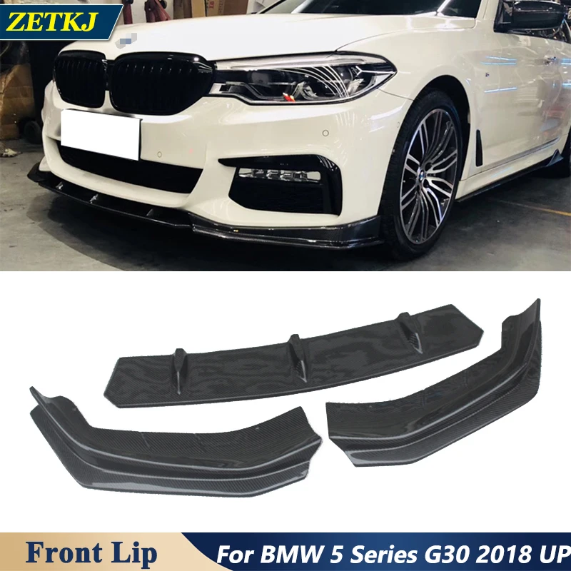 

3 PCS FD Style Carbon Fiber Material Front Bumper Spoiler Lip For BMW 5 Series G30 G38 Car Tuning 2018 Up