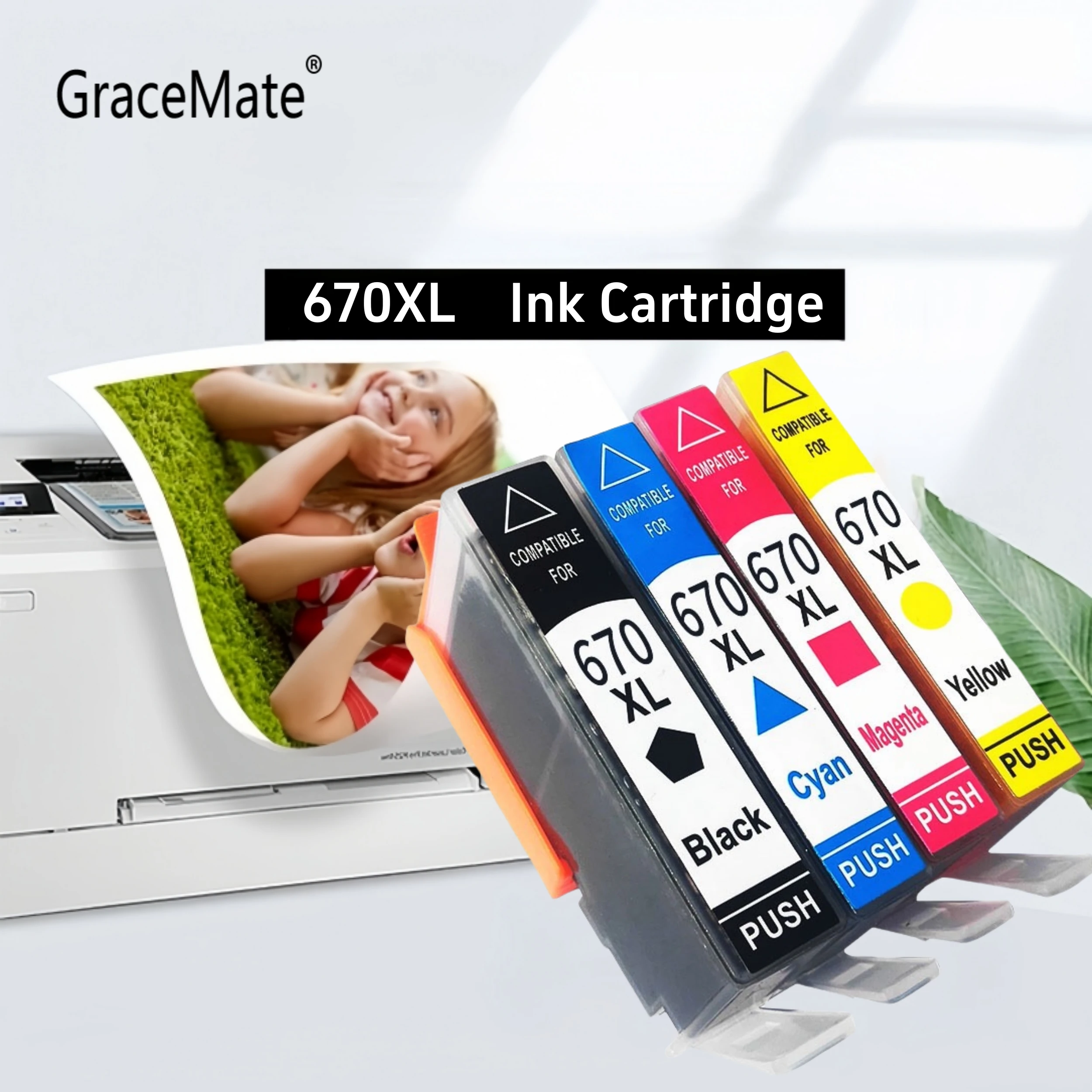 670 670XL Ink Cartridge Compatible for HP670 for HP Deskjet 3525 4615 4620 4625 5525 6520 6525 6526 CZ117AL Ink Cartridges