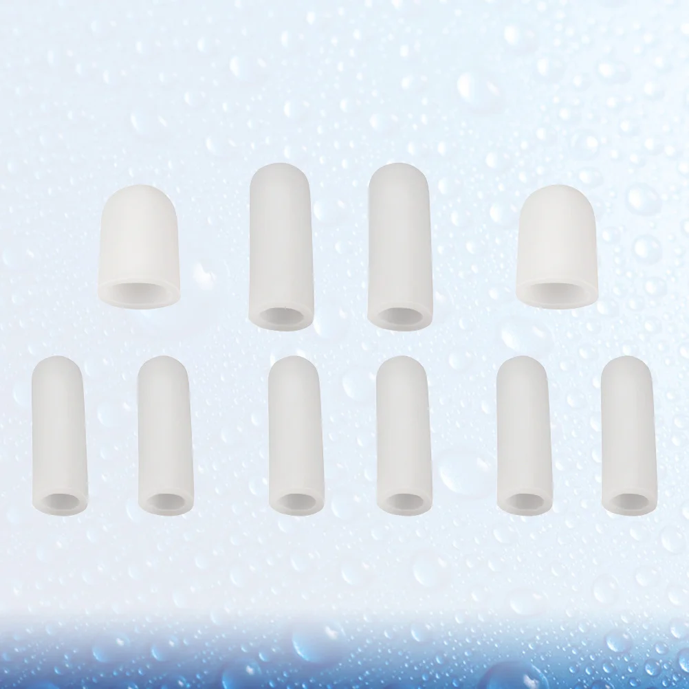 

10Pcs Silicone Toe Corn Sleeve Gel Soft Flexible Breathable Pain Relief Toe Caps Protectors for Blisters Calluses Hammertoes