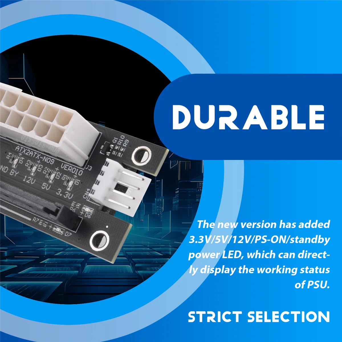 A39U 4 in 1 Molex 4Pin/SATA/ATX 6Pin/4Pin Dual PSU Mehrere Netzteil Adapter Synchron Power Board 2PSU mit LED