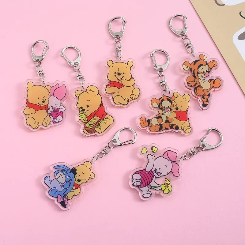 Anime Winnie the Pooh Portachiavi in acrilico accessori Cartone animato divertente Ciondolo per borsa Regalo simpatico ciondolo per borsa Portachiavi Amici Fan Regali