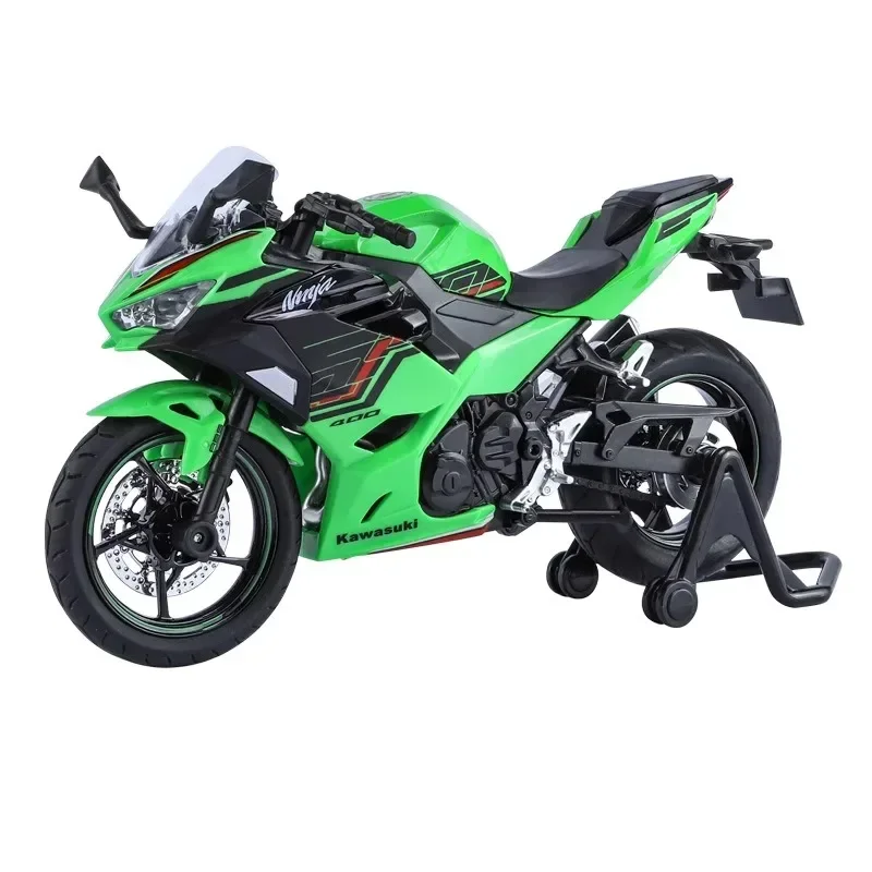 1/12 Ninja 400 aleación Diecast motocicleta modelo colección de vehículos sonido y luz todoterreno Autocycle modelo de coche de juguete