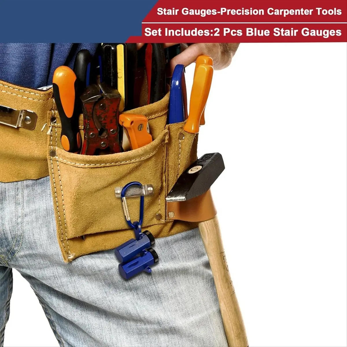 AA77 NEW  Stair Gauges for Framing Square- Carpenter Tools for Accurate Cuts, Framing Jig,Circular Saw Guide
