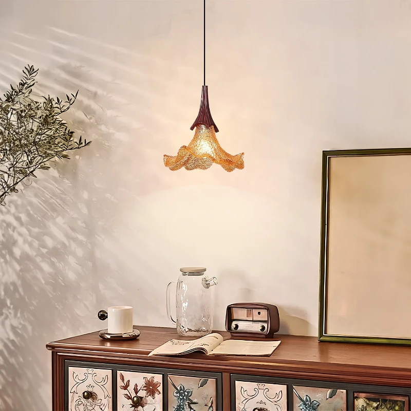 French Light Luxury Resin Pendant Lights Antique Style Homestay Retro Living Room Bedroom Bedside Decoration Corridor Hanglamps