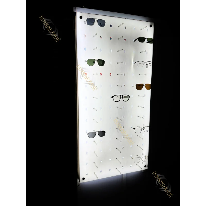 custom.New Model Eyewear Store Wall Mounted Alloy Panel With Lighting   Aluminum Eyeglasses Display WALL SHEET