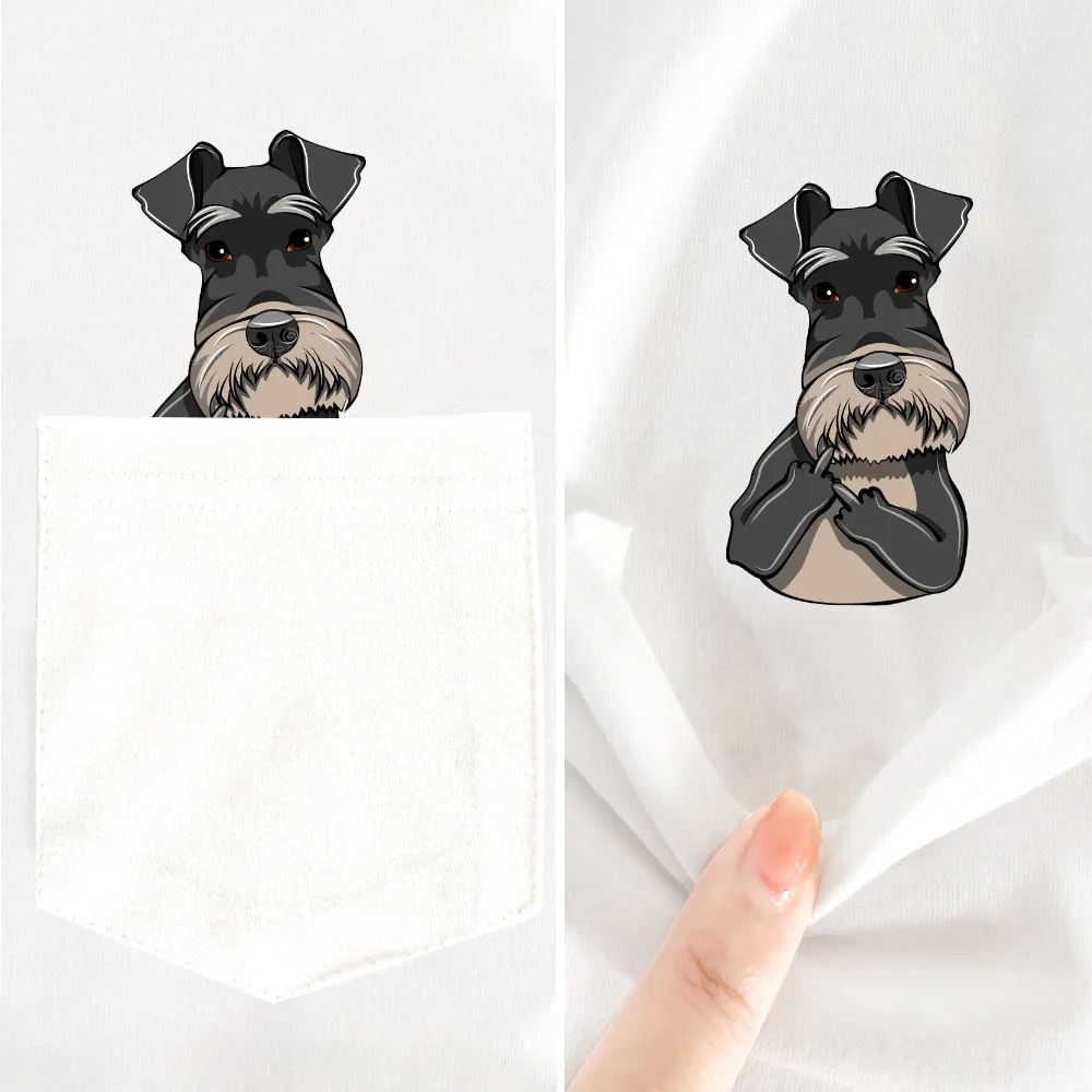 CLOOCL Schnauzer Mens T-Shirt Fashion Pitbull Yorkshire Dog with Middle Finger Casual White Tshirt Tops Dropshipping