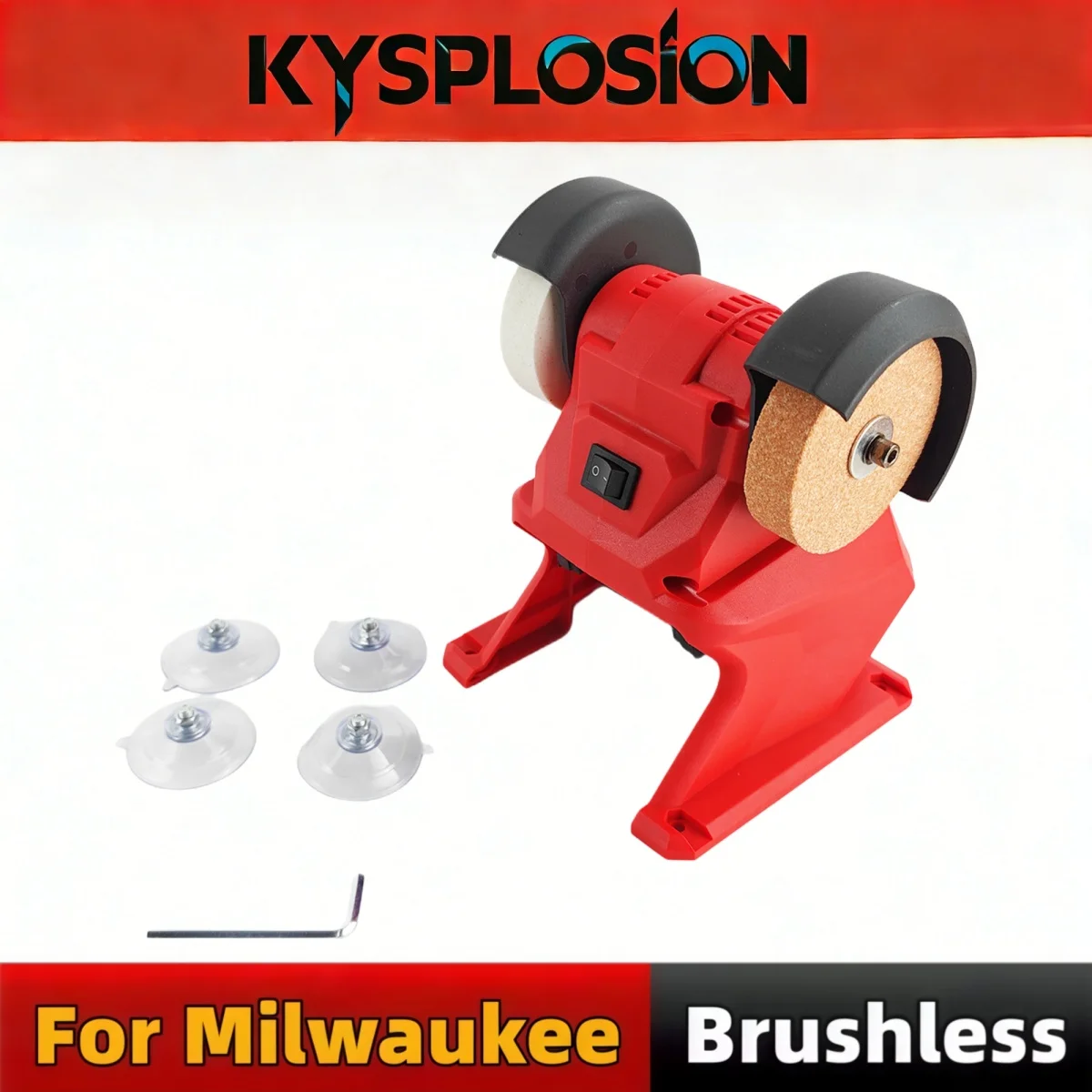 Cordless Electric Bench Grinder Double‑Head Grinding Polisher for Knife Sharpening Compatible with Milwaukee M18 Battery