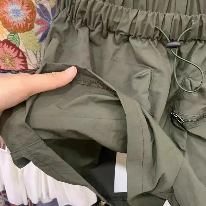 Pantaloncini cargo Donna Vintage Estate a vita alta Streetwear Cool Baggy Gamba larga Estetica Nozioni di base unisex Quotidiano tenero Ulzzang Nuovo