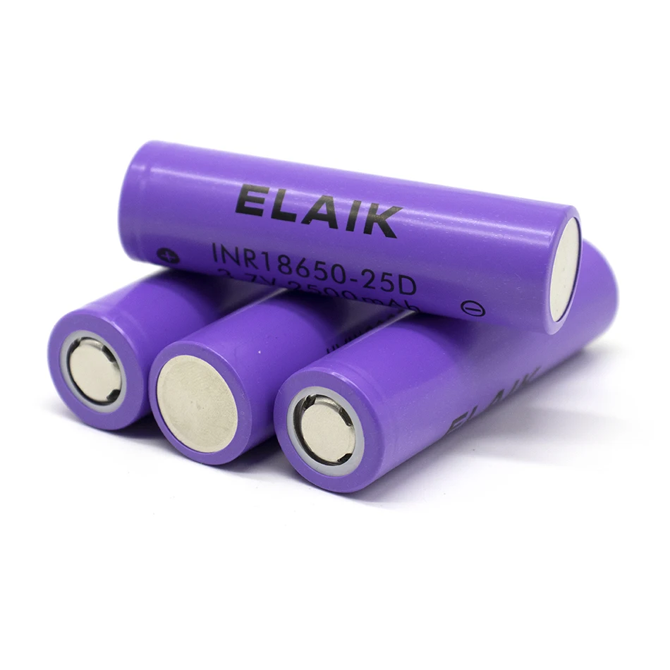 Batterie au lithium aste, INR18650, 3.7V, 2500mAh, performances stables, 20A, tête plate en 25D, 1 à 4 pièces