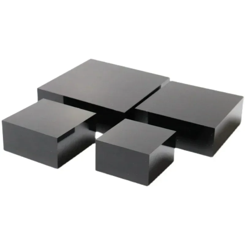 Thick Acrylic Solid Riser Black Perspex Stamping Block Jewelry Cosmetic Counter Display Case Doll Holder Home Decoration Sheet