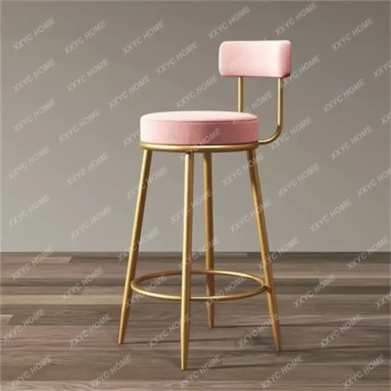 2PS Metal Modern Bar Stools Luxury Nordic Comfy Accent High Dining Room Chairs Floor Kitchen Sillas Comedores Furnitures MQ50BY