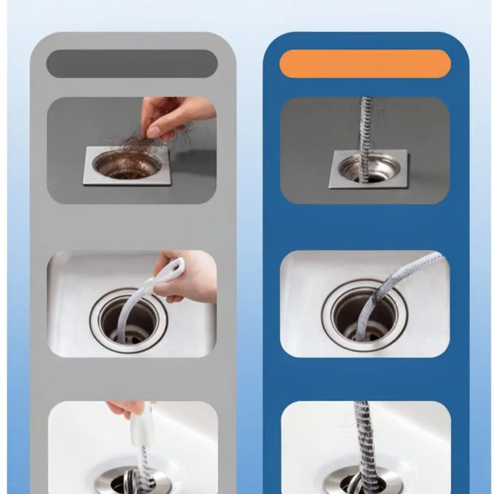 Sink Hair Cleaner Drain Clog Remover Flexible Pipe Dredging Tool Kitchen Bathroom Sewer Plumbing Maintenance Cleaning Kit