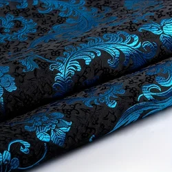 Black Brocade Fabric Floral Damask - Upholstery & Home Decor Material for DIY Crafts, 75cm WIDE, Sold by the Yard