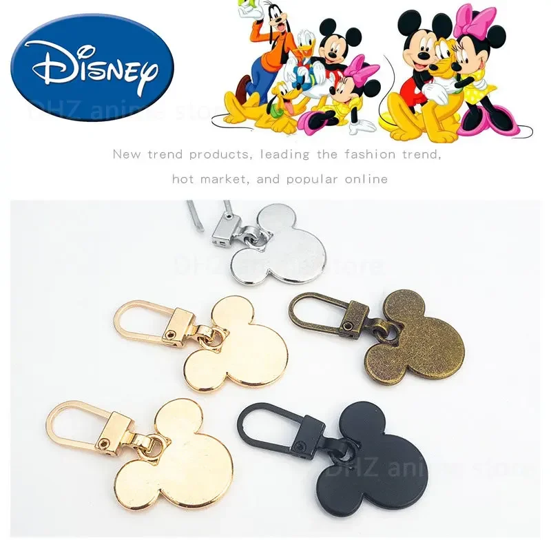 Disney-tirador deslizante de cremallera de Mickey Mouse para niños, Kit de reparación de cremallera instantánea de Anime lindo, reemplazo de hebilla